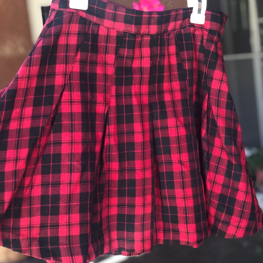SOLD Red & black plaid school girl skirt Sz 4